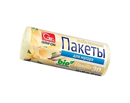 Мешки для мусора 30 л, ароматизированные, Ваниль, бежевые, в рулоне 20 шт., ПНД, 9 мкм, 560х530 мм, GRIFON Aroma, 101-020 V в Каменск-Уральском