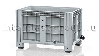 Контейнер iBox сплошной на ножках с краном серый в Каменск-Уральском