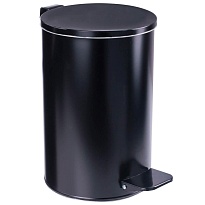 Ведро для мусора с педалью, усиленное, Титан, 10 л, черное, оцинкованная сталь в Каменск-Уральском