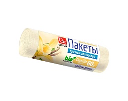 Мешки для мусора 60 л, ароматизированные, Ваниль, бежевые, в рулоне 20 шт., ПНД, 9 мкм, 650х550 мм, GRIFON Aroma, 101-023 V в Каменск-Уральском
