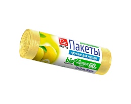 Мешки для мусора 60 л, ароматизированные, Лимон, желтые, в рулоне 20 шт., ПНД, 9 мкм, 650х550 мм, GRIFON Aroma, 101-023 Li в Каменск-Уральском