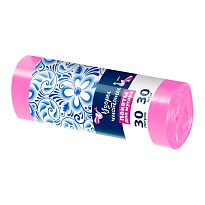 Мешки для мусора 30 л, розовые, в рулоне 30 шт., ПНД, 8 мкм, 560х480 мм, Узоры Чистоты, МУ3605 (ММЭ-30роз) в Каменск-Уральском