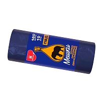 Мешки для мусора 160 л, синие, рулон 10 шт., ПВД, 35 мкм, 1100х900 мм, Уфа Пак, МВ1755 (МВ 160-10ср) в Каменск-Уральском