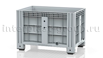 Контейнер iBox сплошной на ножках с пробкой 1 дюйм серый в Каменск-Уральском
