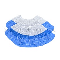 Бахилы бело-синие 1000 шт (500 пар), 48 мкм, двойная подошва, с одной резинкой, Эконом+ в Каменск-Уральском