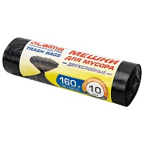 Мешки для мусора 160 л, черные, в рулоне 10 шт., ПВД, 30 мкм, 1200х900 мм, LAIMA ULTRA, 607694 в Каменск-Уральском