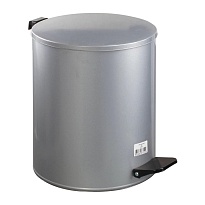 Ведро для мусора с педалью, усиленное, Титан, 15 л, серое, оцинкованная сталь в Каменск-Уральском