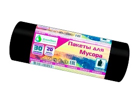 Мешки для мусора 30 л, черные, в рулоне 20 шт., ПНД, 7 мкм, 600х500 мм, MIRPACK Classik, 302040 в Каменск-Уральском