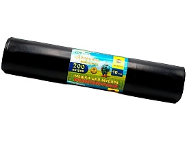 Мешки для мусора 200 л, ароматизированные, черные, в рулоне 10 шт., ПВД, 100 мкм, 1200х800 мм, Добрыня, Dob20010black в Каменск-Уральском