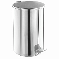 Ведро для мусора с педалью, усиленное, Титан, 20 л, кольцо под мешок, нержавеющая сталь, хром в Каменск-Уральском