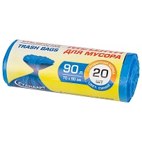 Мешки для мусора 90 л, синие, в рулоне 20 шт., ПНД, 14 мкм, 900х700 мм, LAIMA ULTRA, 607693 в Каменск-Уральском