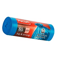 Мешки для мусора 160 л, синие, в рулоне 10 шт., ПВД, 21 мкм, 1200х870 мм, PACLAN Big&Strong, 604075 в Каменск-Уральском
