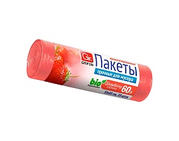 Мешки для мусора 60 л, ароматизированные, Клубника, красные, в рулоне 20 шт., ПНД, 9 мкм, 650х550 мм, GRIFON Aroma, 101-023 K в Каменск-Уральском