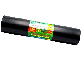 Мешки для мусора 280 л, ароматизированные, черные, в рулоне 10 шт., ПВД 110 мкм, 1400х930 мм, Добрыня, Dob28010black в Каменск-Уральском