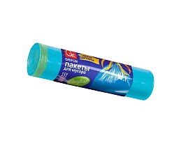 Мешки для мусора 50 л, с завязками, голубые, в рулоне 15 шт., ПНД, 14 мкм, 700х600 мм, GRIFON, 101-063 в Каменск-Уральском
