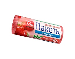 Мешки для мусора 30 л, ароматизированные, Клубника, красные, в рулоне 20 шт., ПНД, 9 мкм, 560х530 мм, GRIFON Aroma, 101-020 K в Каменск-Уральском