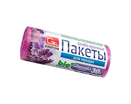 Мешки для мусора 30 л, ароматизированные, Лаванда, сиреневые, в рулоне 20 шт., ПНД, 9 мкм, 560х530 мм, GRIFON Aroma, 101-020 La в Каменск-Уральском
