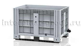 Контейнер iBox сплошной на полозьях с краном серый в Каменск-Уральском